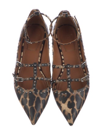 Givenchy Leather Animal Print Flats