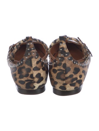 Givenchy Leather Animal Print Flats