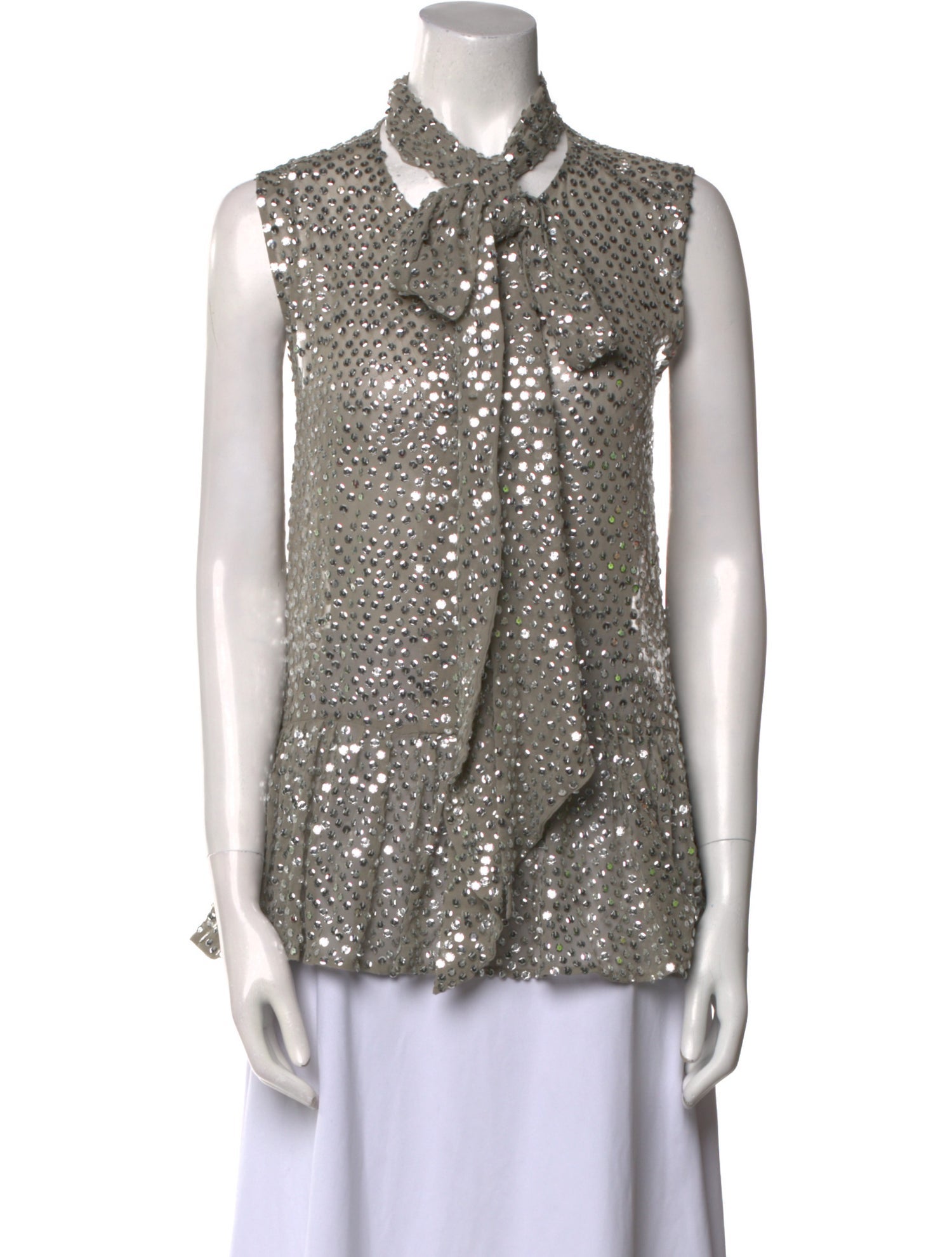 Givenchy Silk Tie Neck Top