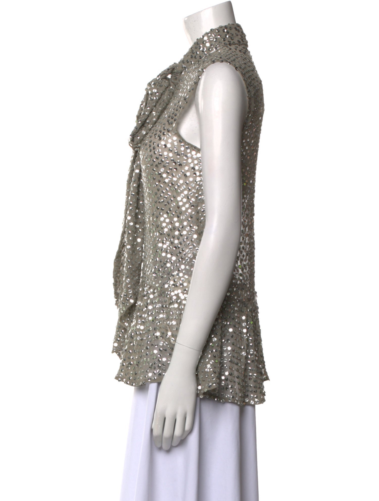 Givenchy Silk Tie Neck Top