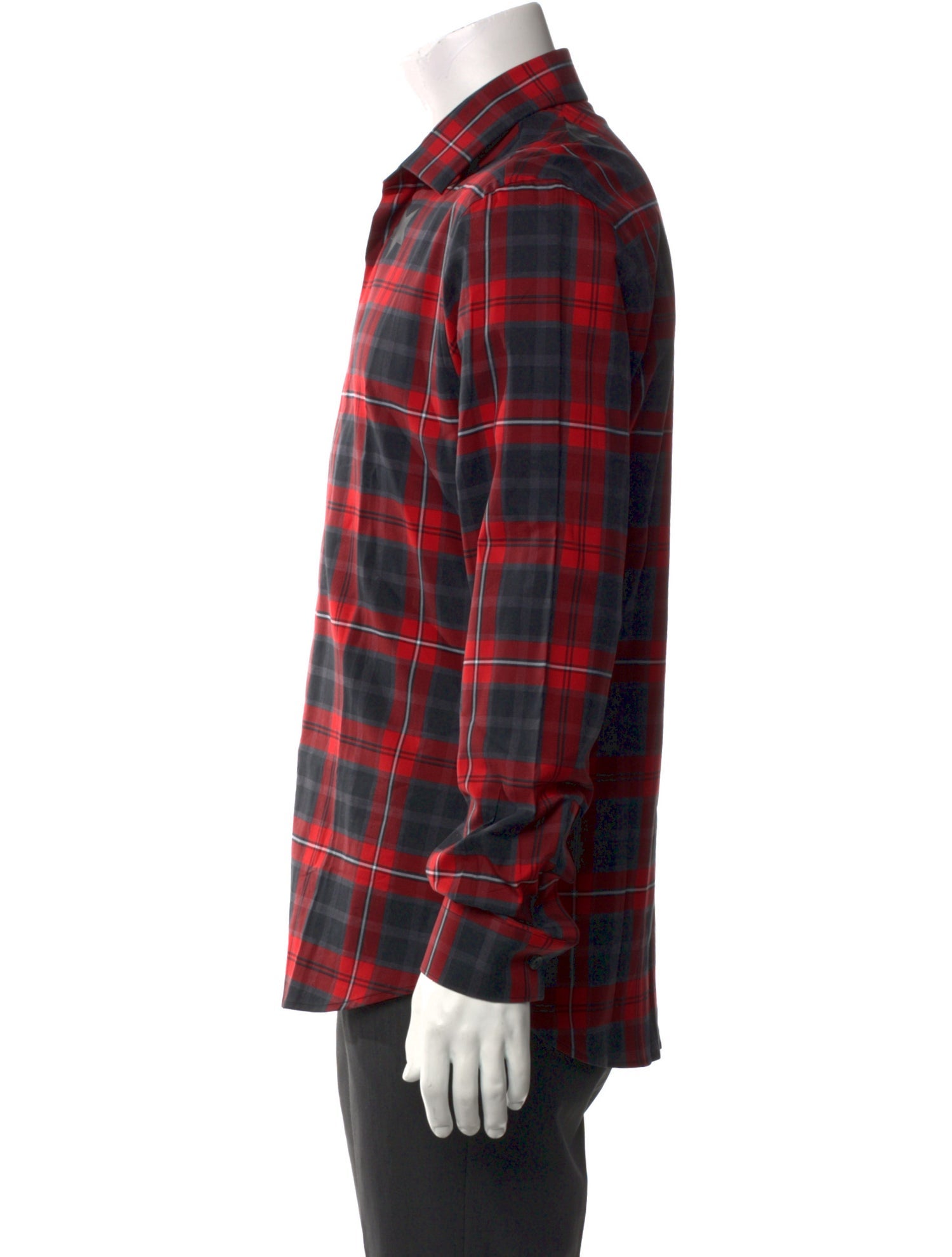 Givenchy Plaid Print Long Sleeve Shirt