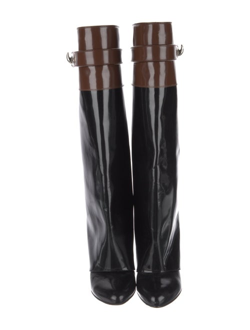 Givenchy Patent Leather Colorblock Pattern Boots