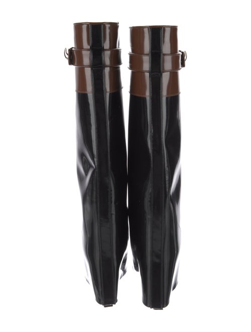 Givenchy Patent Leather Colorblock Pattern Boots