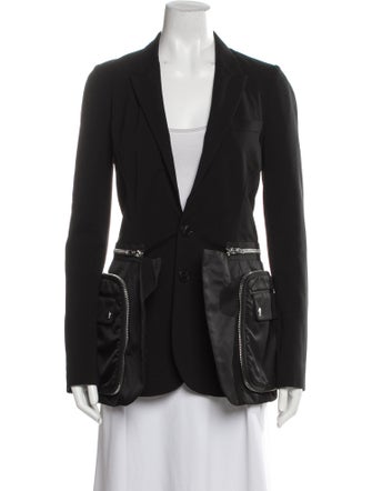 Givenchy Black Crepe Blazer with Removable Cargo Zippers