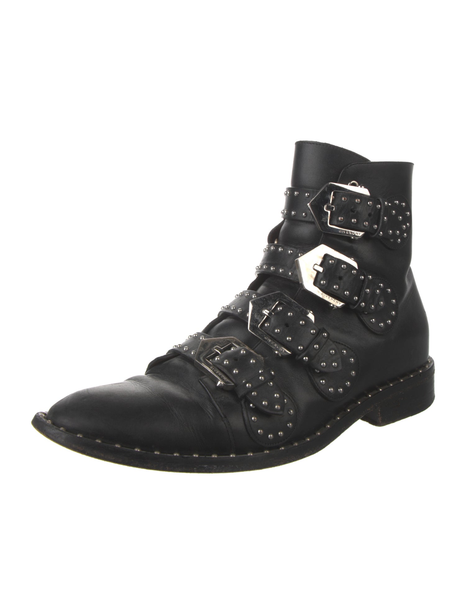 Givenchy Leather Studded Accents Combat Boots