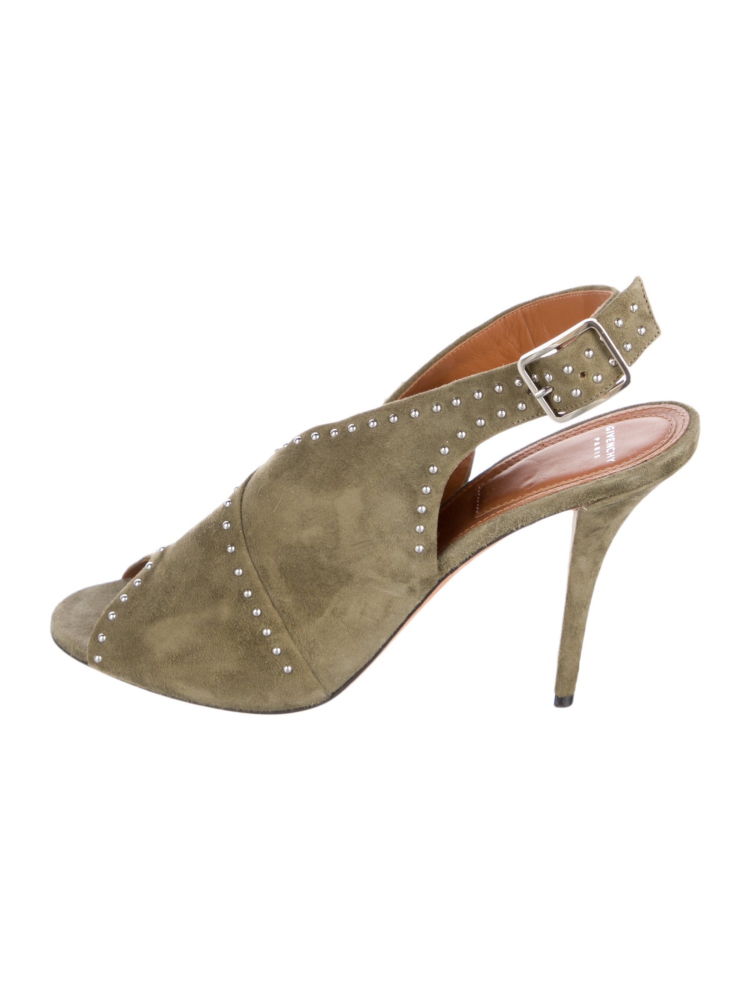 Givenchy Suede Studded Accents Slingback Sandals