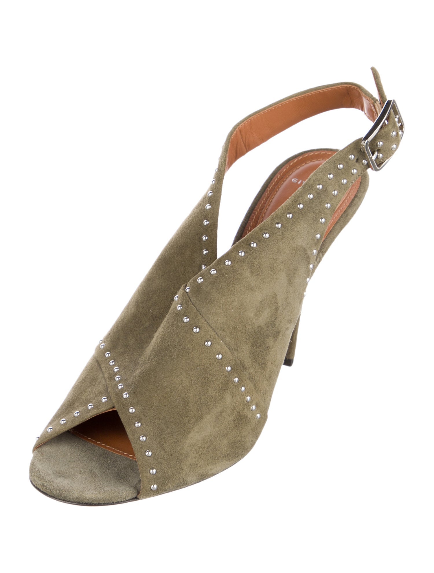 Givenchy Suede Studded Accents Slingback Sandals