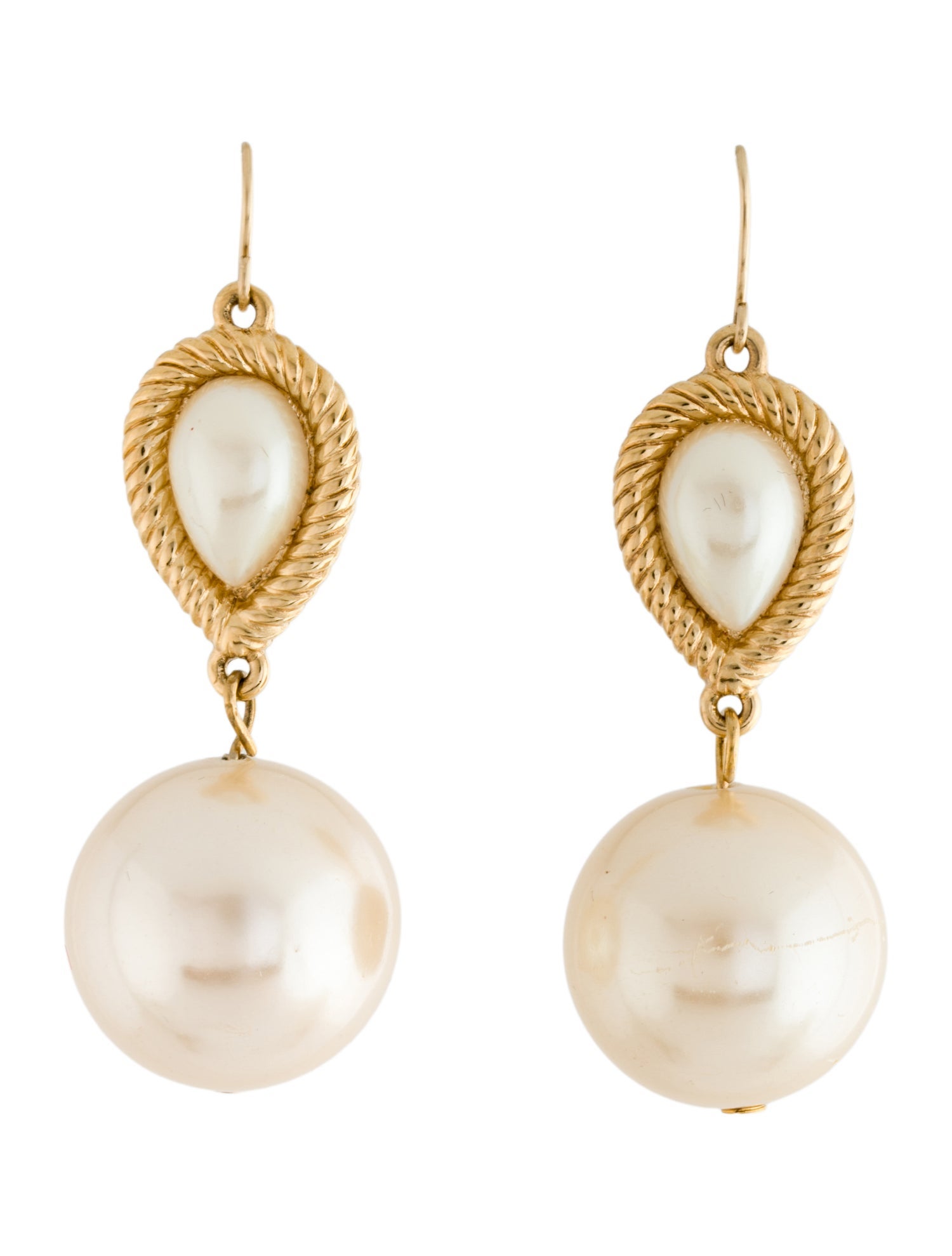 Givenchy Vintage Faux Pearl Drop Earrings