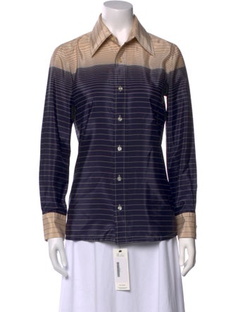 Givenchy Plaid Print Long Sleeve Button-Up Top