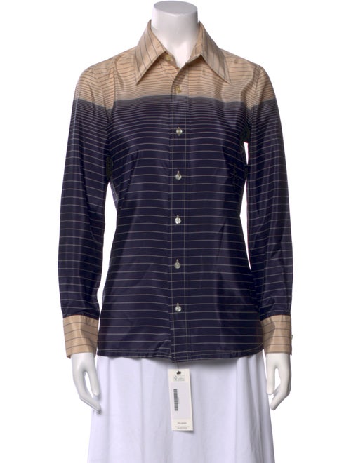 Givenchy Plaid Print Long Sleeve Button-Up Top