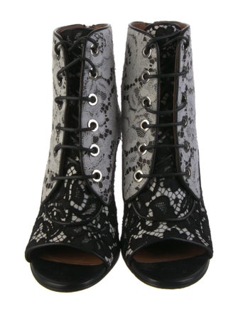 Givenchy Lace Lace Pattern Lace-Up Boots