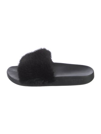 Givenchy Fur Fur Trim Slides
