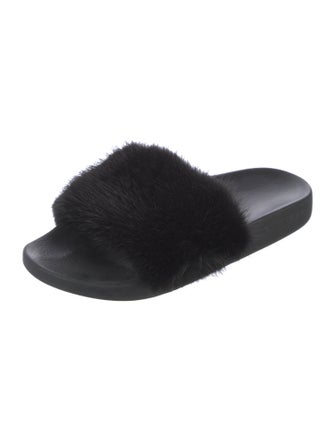 Givenchy Fur Fur Trim Slides