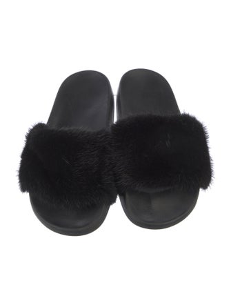 Givenchy Fur Fur Trim Slides