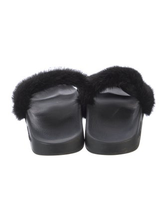 Givenchy Fur Fur Trim Slides