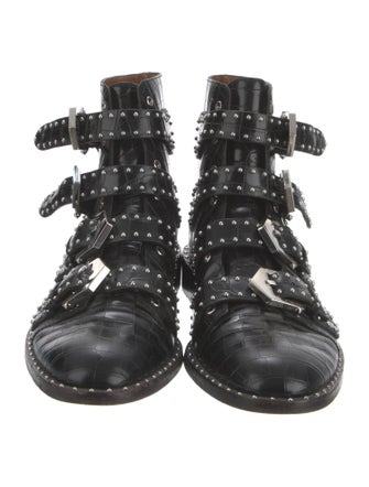 Givenchy Leather Studded Accents Combat Boots