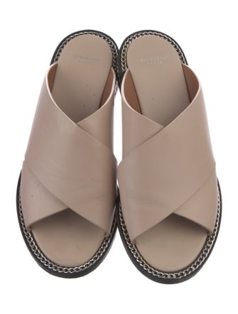 Givenchy Leather Chain-Link Accents Slides