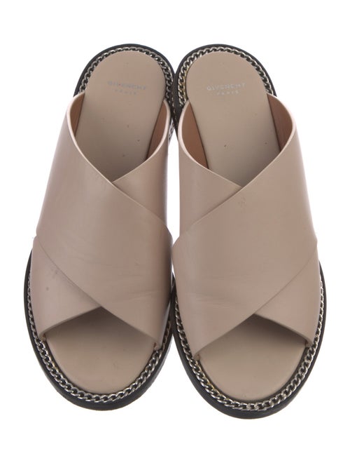 Givenchy Leather Chain-Link Accents Slides
