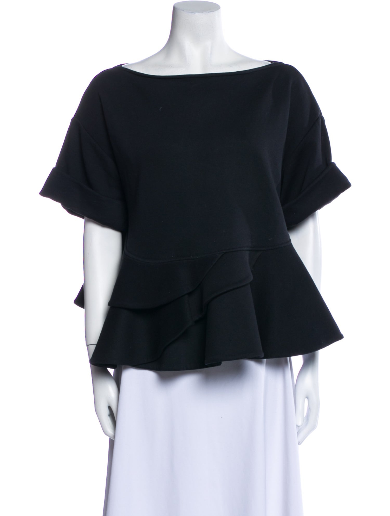 Givenchy Bateau Neckline Short Sleeve Blouse