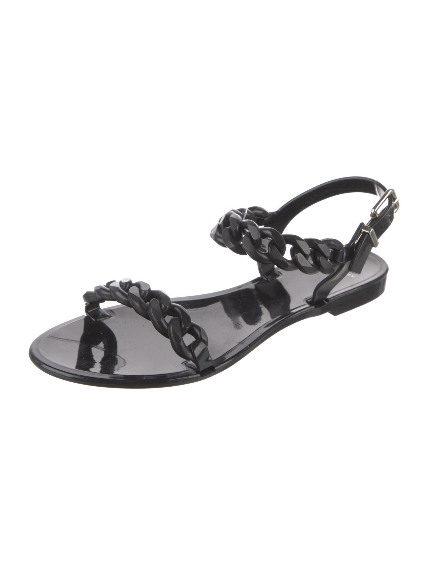 Givenchy Rubber Chain-Link Accents Slingback Sandals