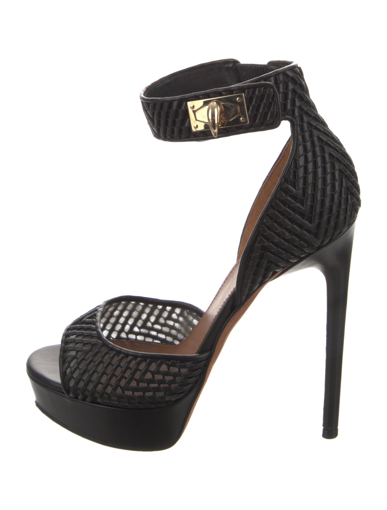Givenchy Leather Mesh Accents Sandals