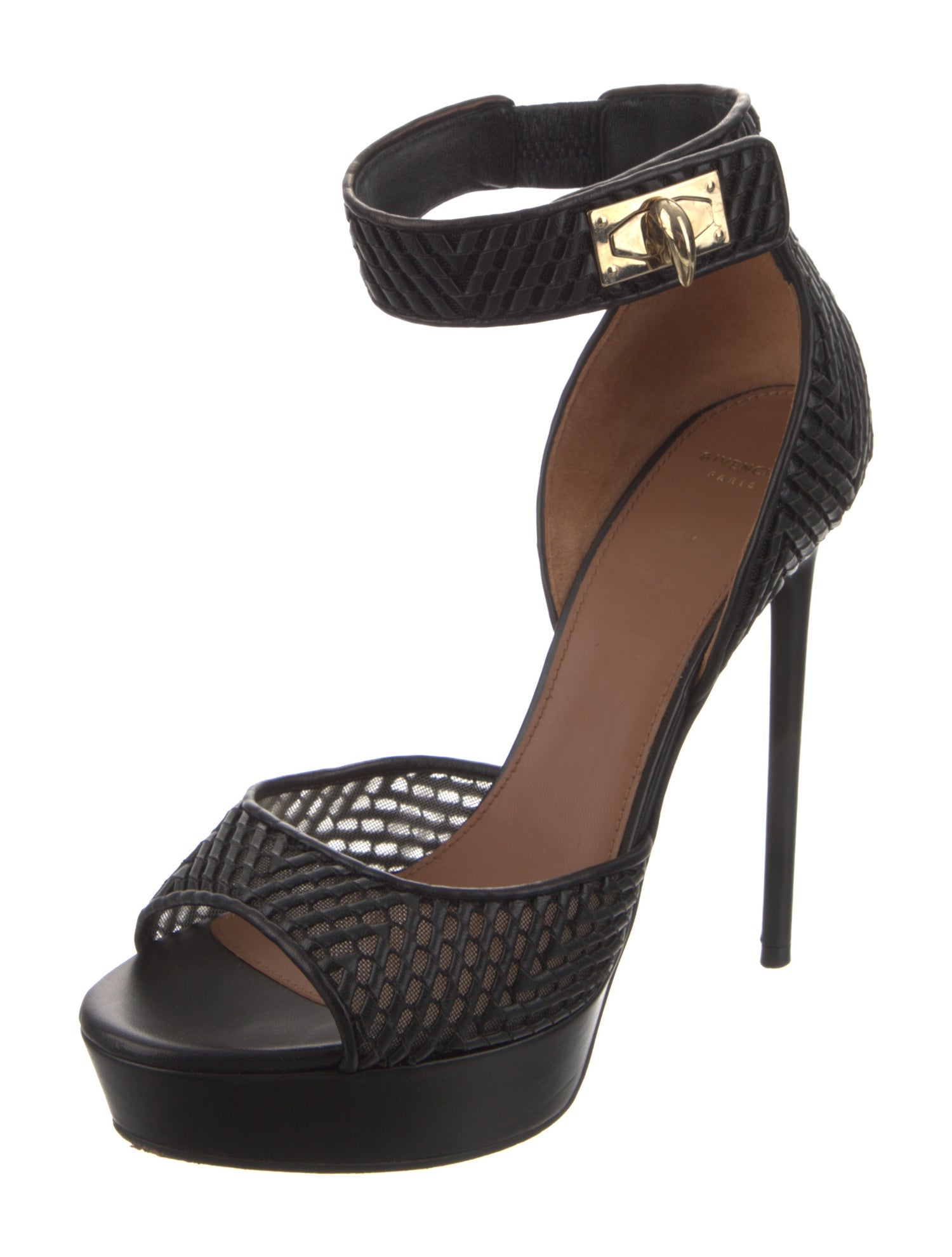 Givenchy Leather Mesh Accents Sandals