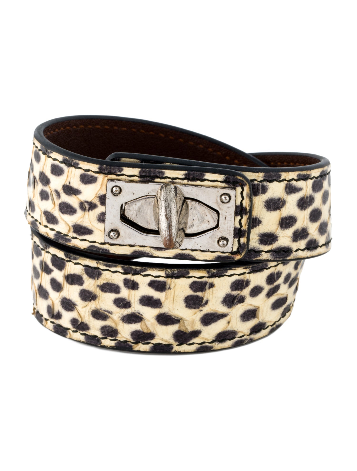 Givenchy Snakeskin Shark Lock Wrap Bracelet