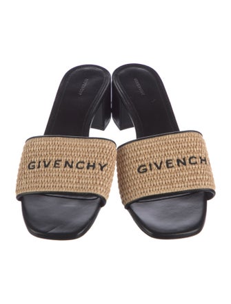 Givenchy Raffia Printed Slides