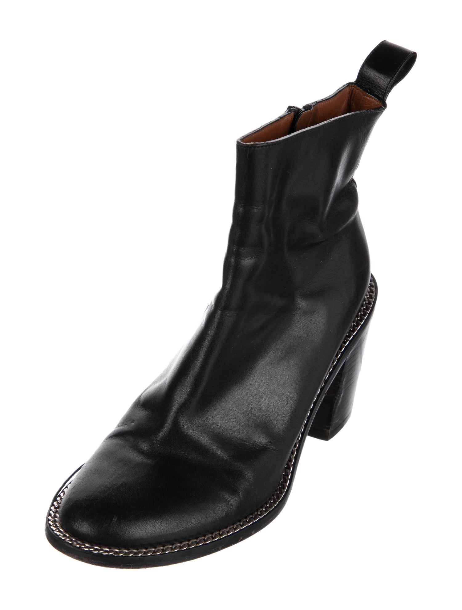 Givenchy Leather Chain-Link Accents Boots
