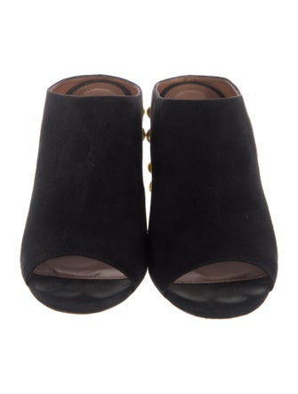 Givenchy Faux Pearl Accents Suede Slides