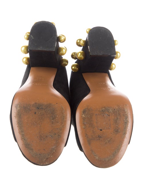 Givenchy Faux Pearl Accents Suede Slides