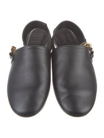 Givenchy Leather Chain-Link Accents Slingback Flats