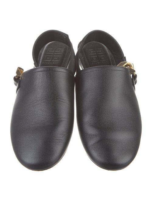 Givenchy Leather Chain-Link Accents Slingback Flats