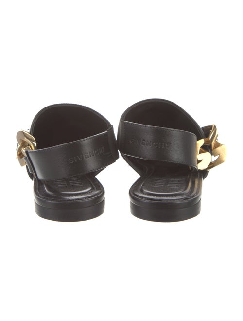 Givenchy Leather Chain-Link Accents Slingback Flats