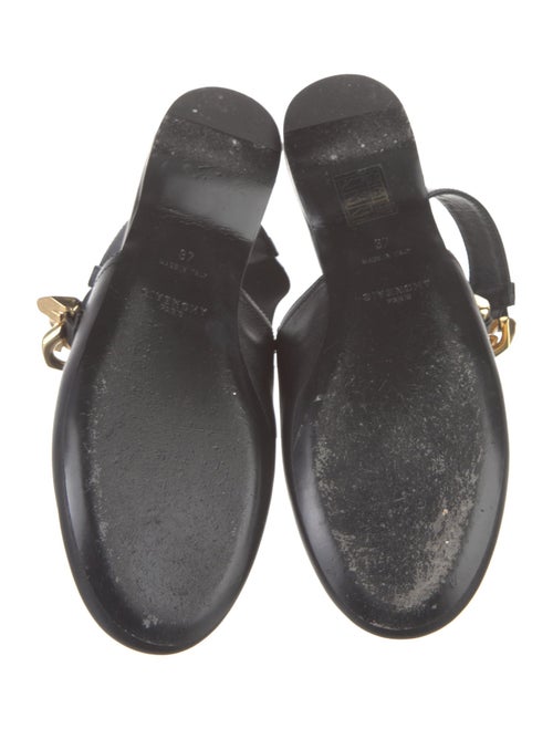 Givenchy Leather Chain-Link Accents Slingback Flats