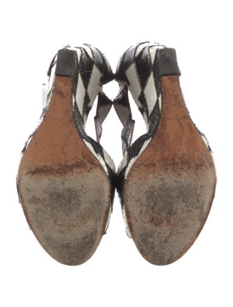 Givenchy Snakeskin Plaid Print Slingback Sandals
