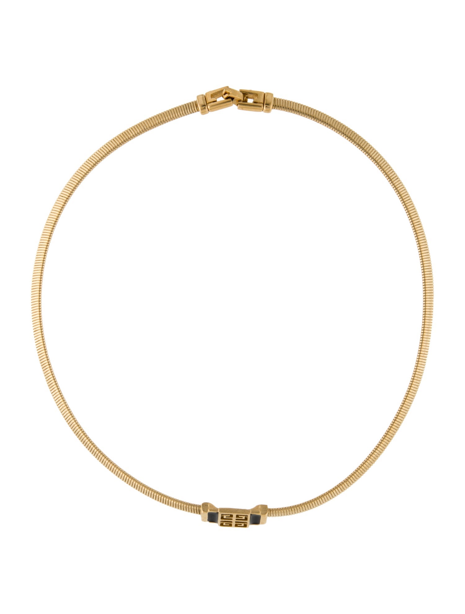 Givenchy Vintage Enamel Logo Collar Necklace