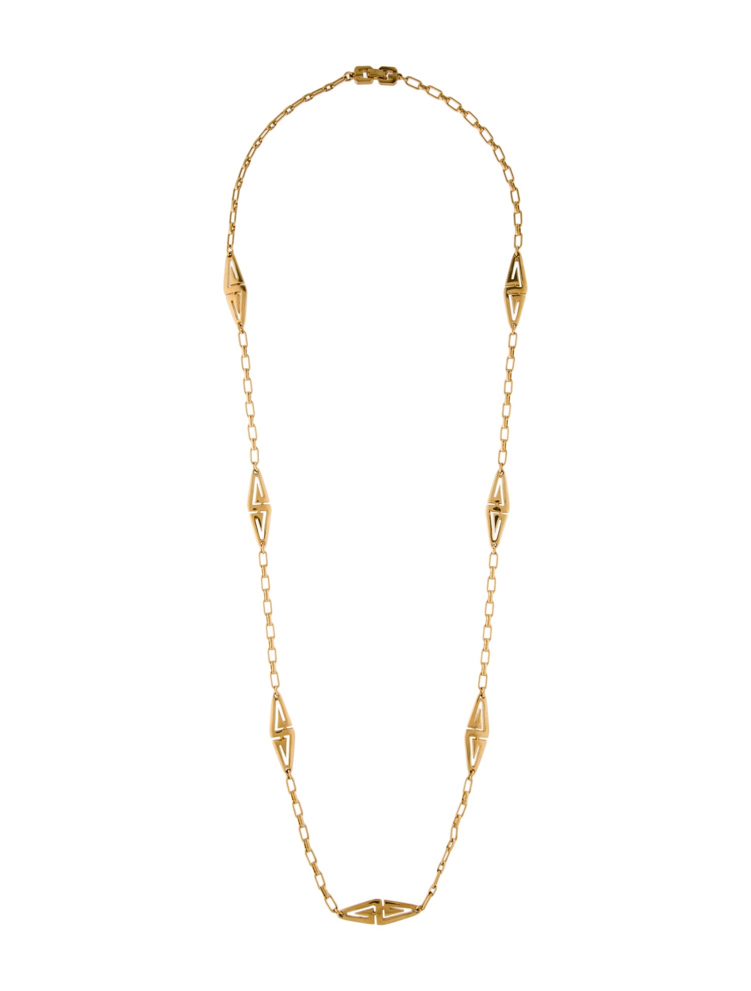 Givenchy Vintage Symmetrical Station G Chain Necklace