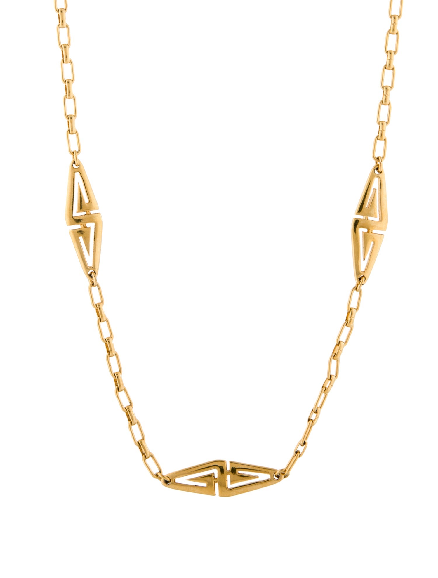 Givenchy Vintage Symmetrical Station G Chain Necklace