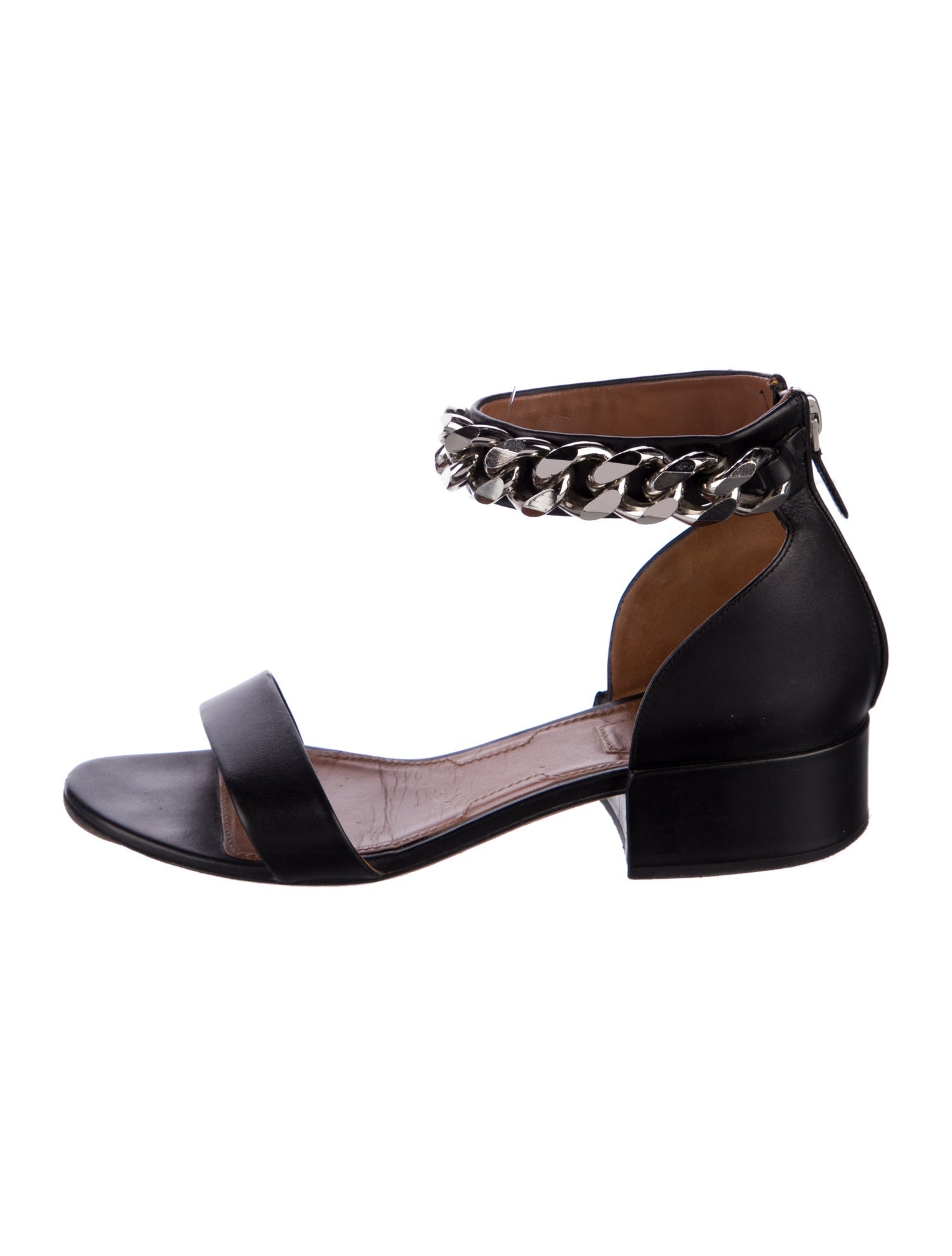 Givenchy Leather Chain-Link Accents Sandals