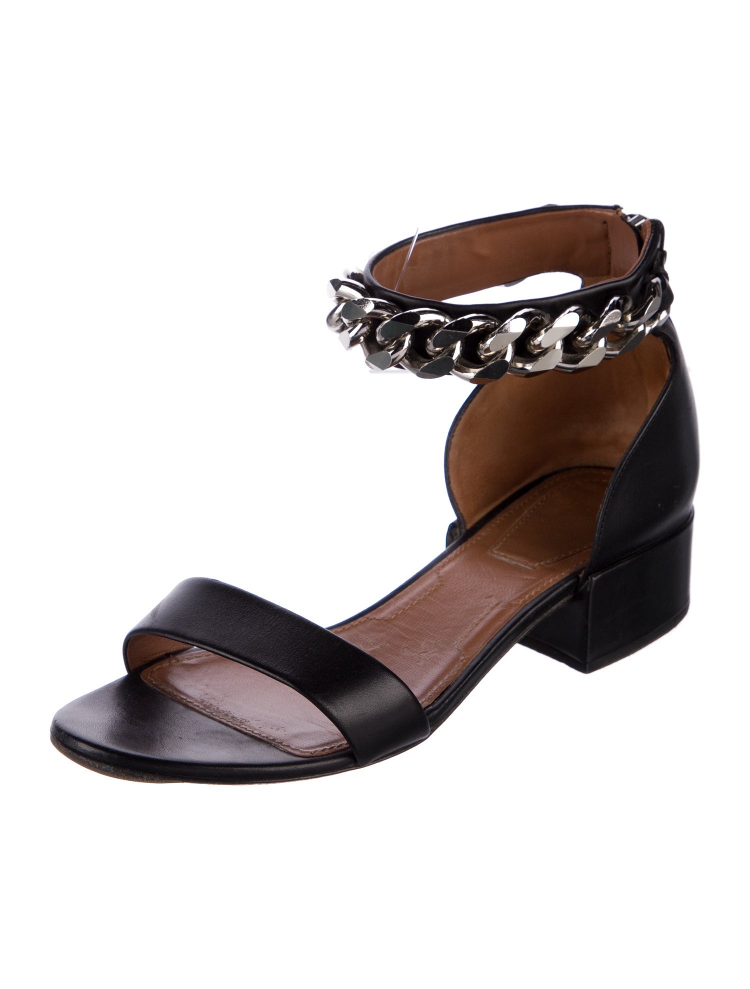 Givenchy Leather Chain-Link Accents Sandals