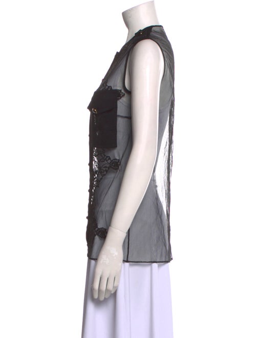 Givenchy Lace Pattern Crew Neck Top