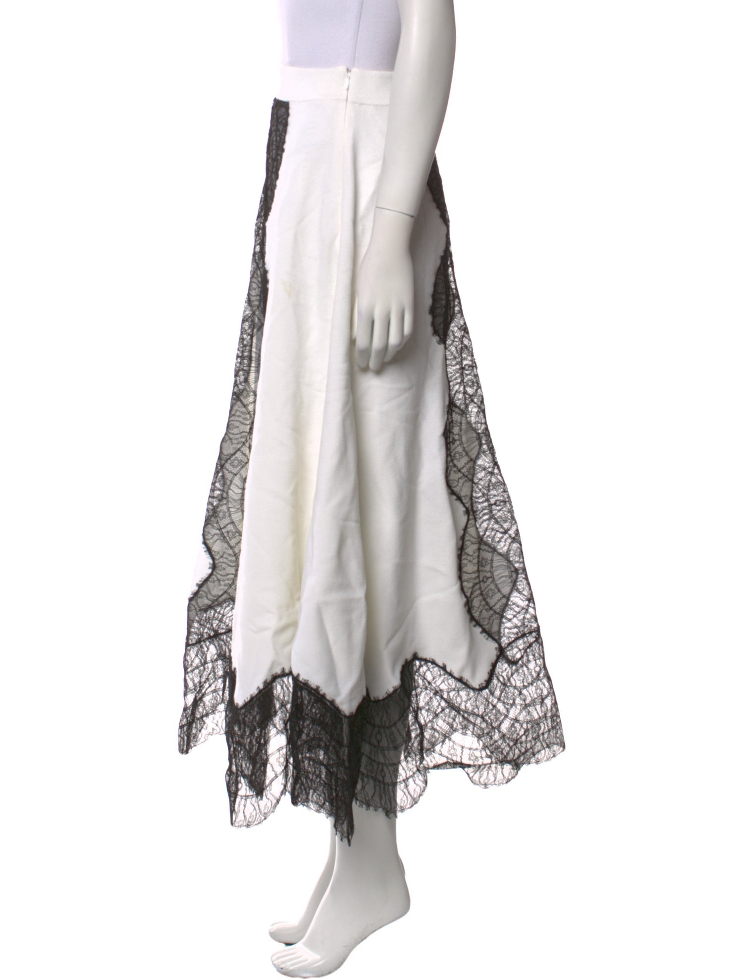 Givenchy Lace Pattern Midi Length Skirt