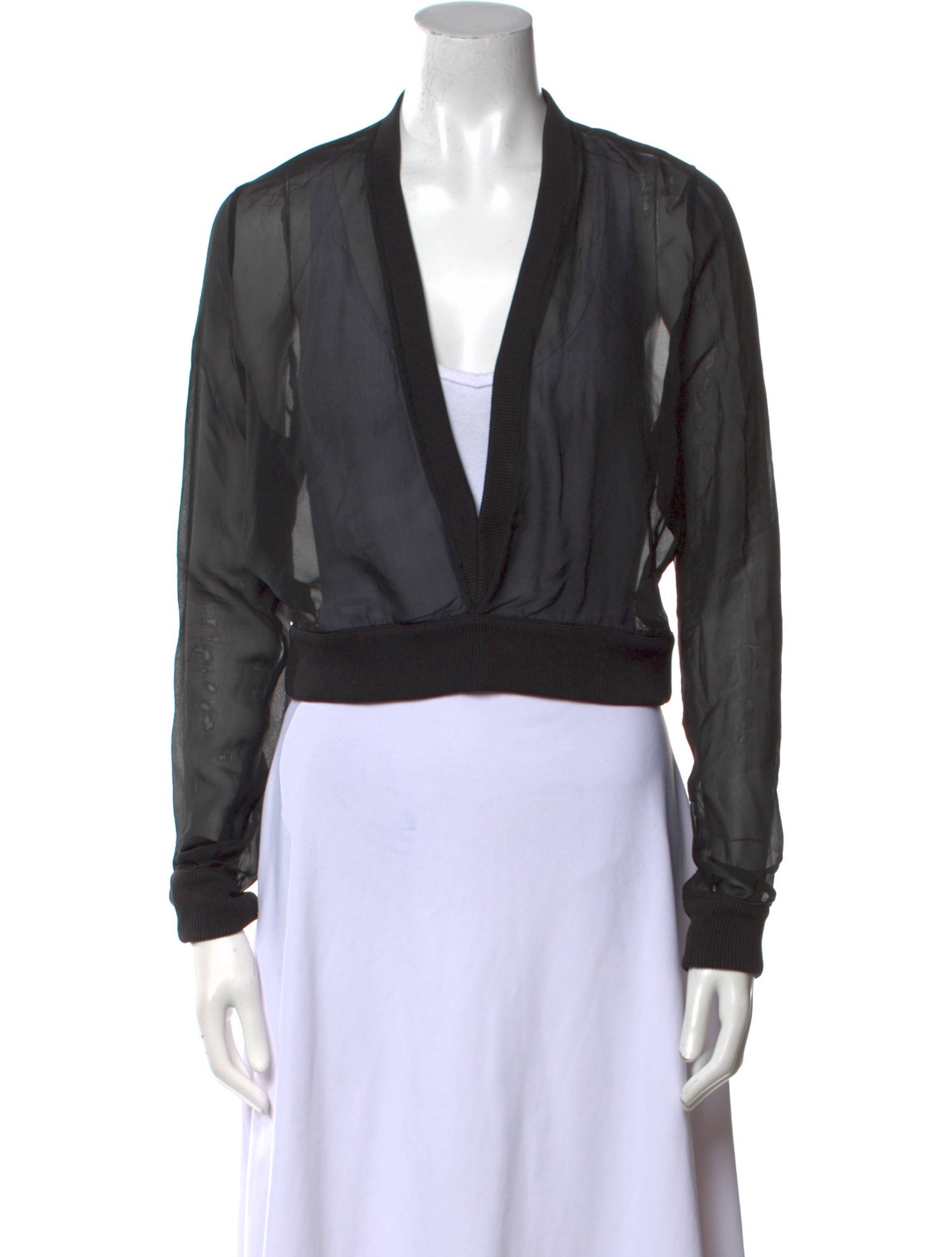 Givenchy Silk V-Neck Crop Top