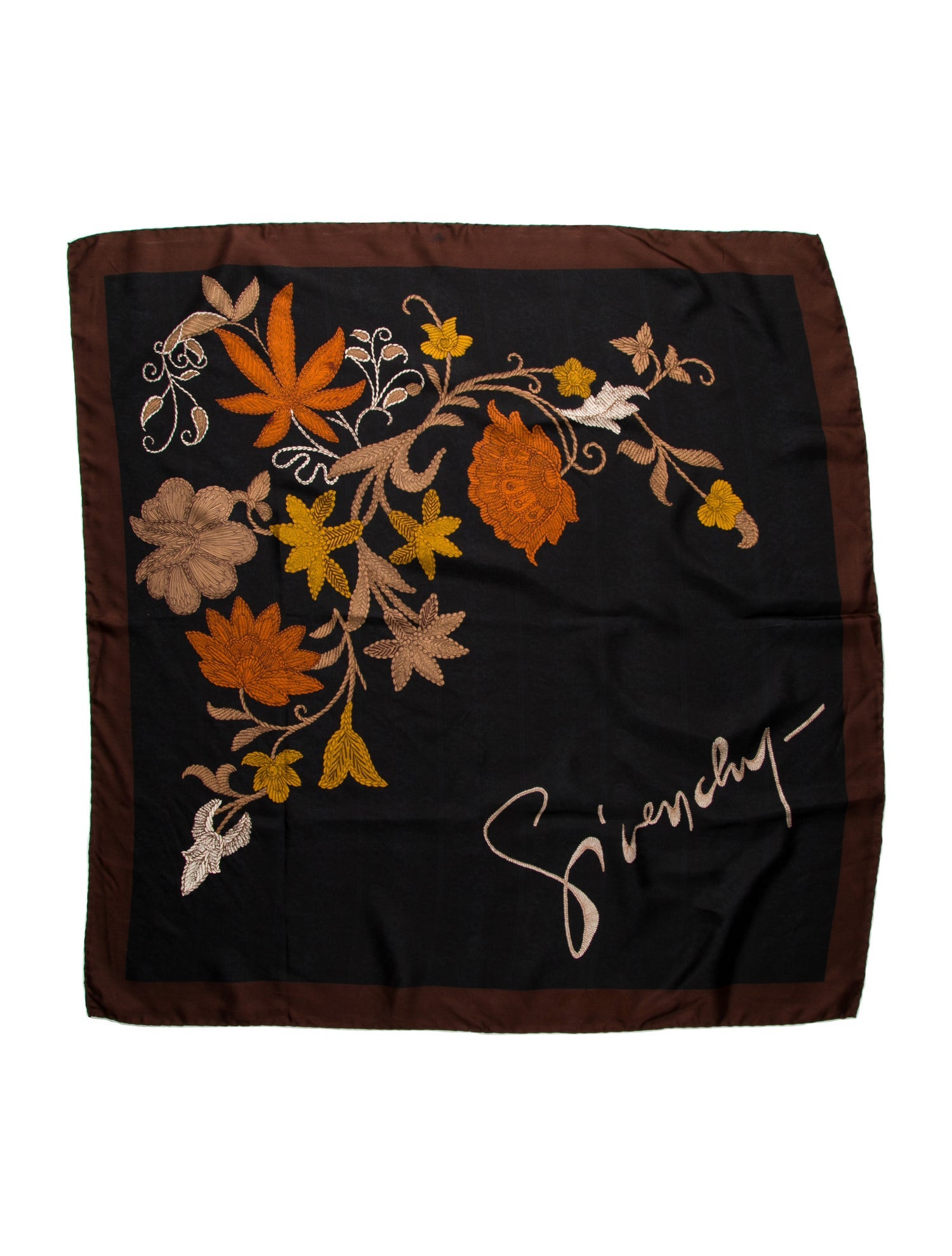 Givenchy Silk Floral Print Scarf