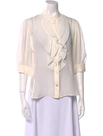 Givenchy Silk Three-Quarter Sleeve Blouse