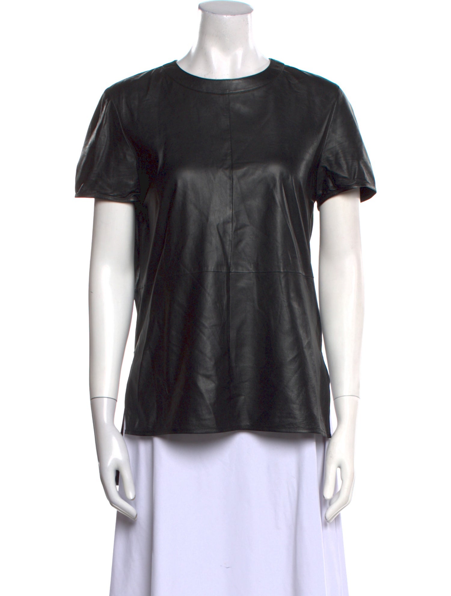 Givenchy Leather Crew Neck Blouse