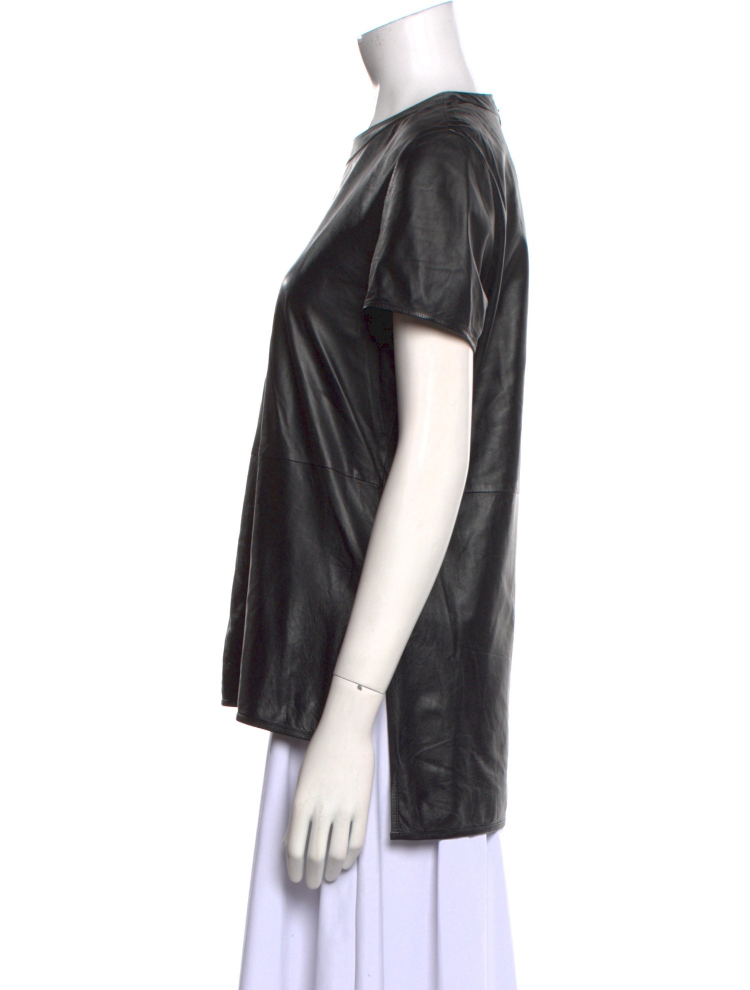 Givenchy Leather Crew Neck Blouse