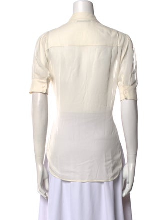 Givenchy Silk V-Neck Button-Up Top