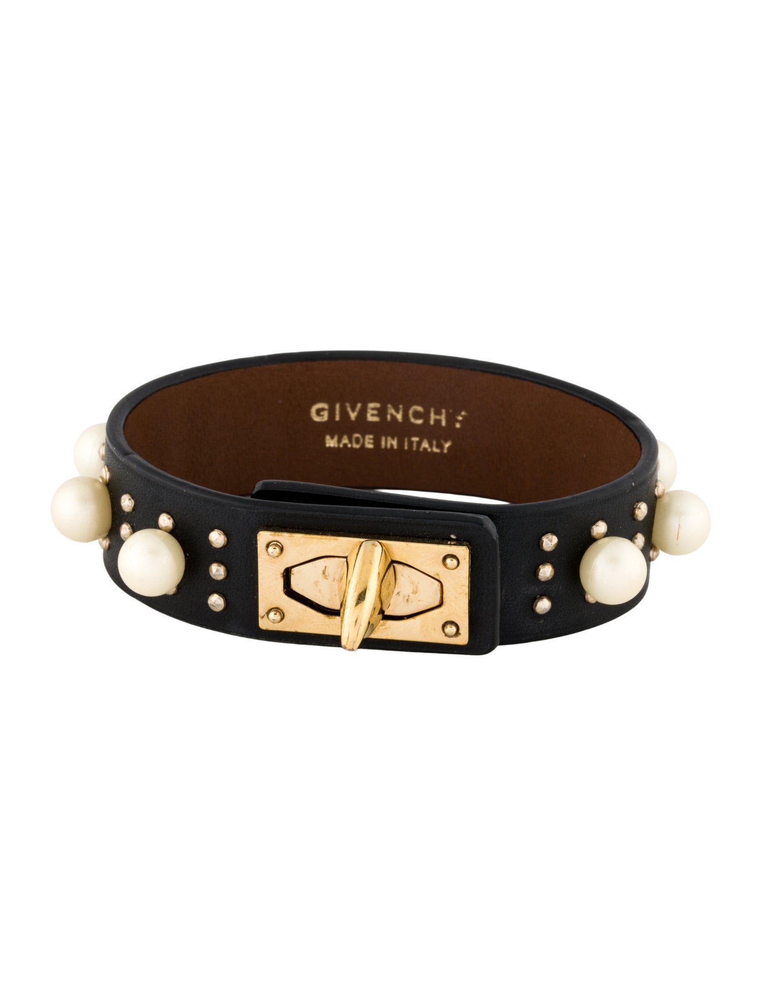 Givenchy Faux Pearl Shark Lock Bracelet